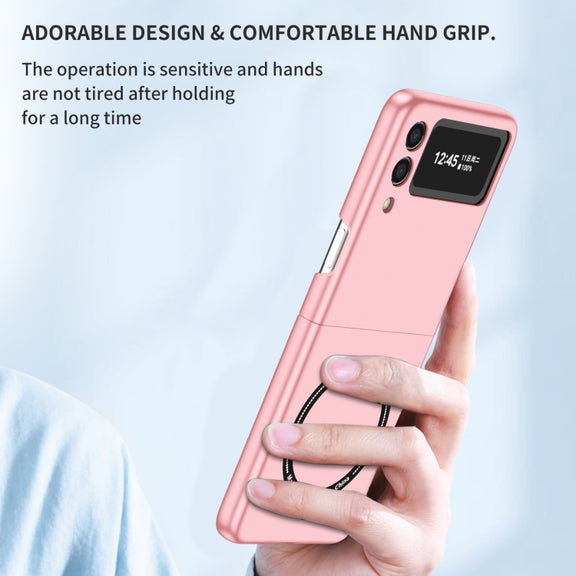 For Samsung Galaxy Z Flip3 5G Magsafe Magnetic Folding PC Phone Case(Pink)