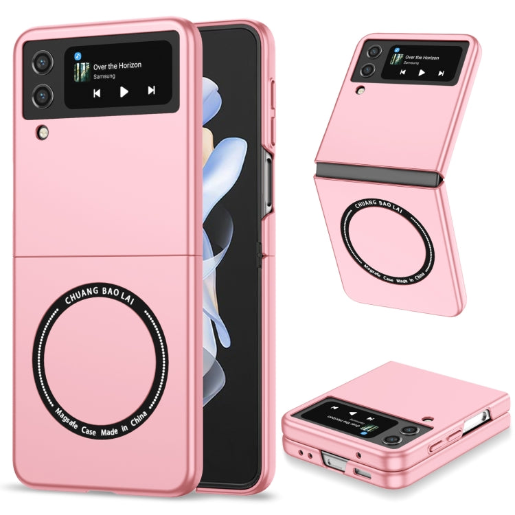 For Samsung Galaxy Z Flip4 Magsafe Magnetic Folding PC Phone Case(Pink)