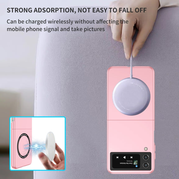For Samsung Galaxy Z Flip4 Magsafe Magnetic Folding PC Phone Case(Pink)
