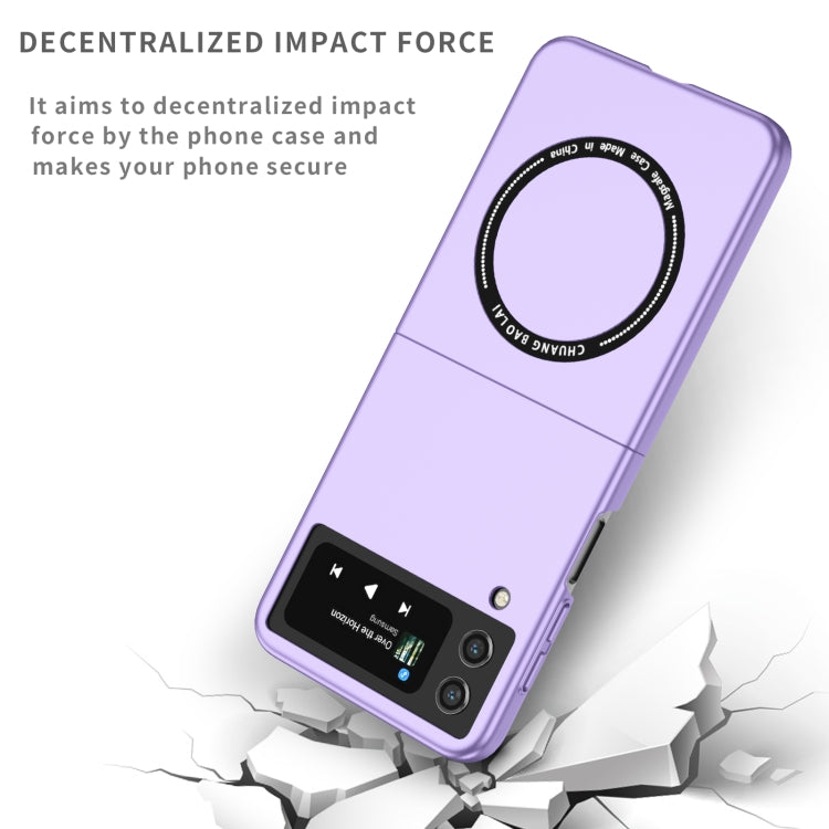 For Samsung Galaxy Z Flip4 Magsafe Magnetic Folding PC Phone Case(Purple)