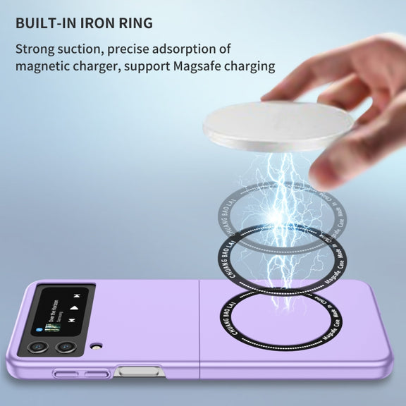 For Samsung Galaxy Z Flip4 Magsafe Magnetic Folding PC Phone Case(Purple)
