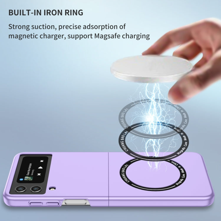 For Samsung Galaxy Z Flip4 Magsafe Magnetic Folding PC Phone Case(Purple)