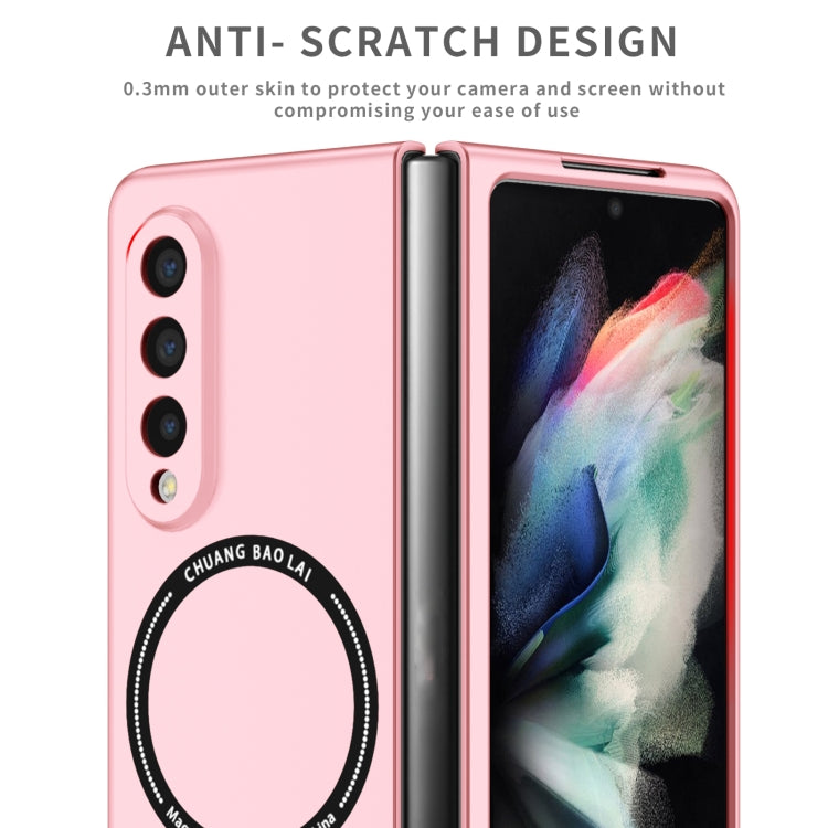 For Samsung Galaxy Z Fold3 5G Magsafe Magnetic Folding PC Phone Case(Pink)