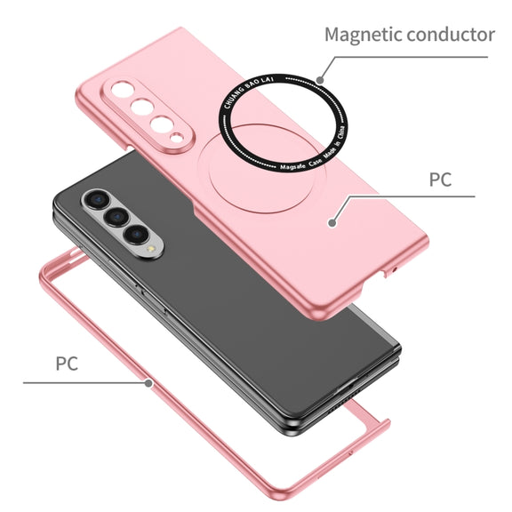 For Samsung Galaxy Z Fold3 5G Magsafe Magnetic Folding PC Phone Case(Pink)