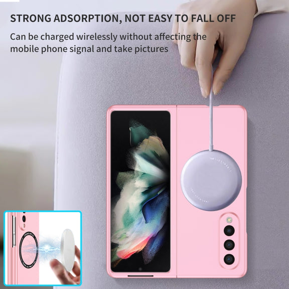 For Samsung Galaxy Z Fold3 5G Magsafe Magnetic Folding PC Phone Case(Pink)