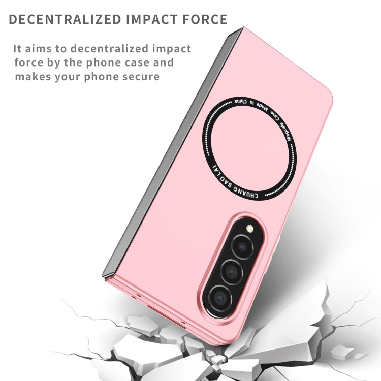 For Samsung Galaxy Z Fold4 Magsafe Magnetic Folding PC Phone Case(Pink)