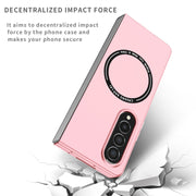 For Samsung Galaxy Z Fold4 Magsafe Magnetic Folding PC Phone Case(Pink)
