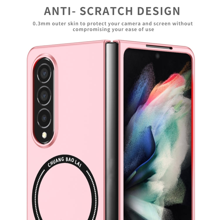 For Samsung Galaxy Z Fold4 Magsafe Magnetic Folding PC Phone Case(Pink)