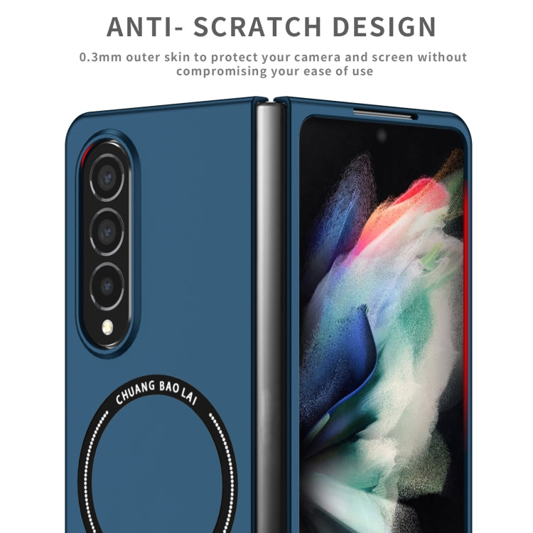 For Samsung Galaxy Z Fold4 Magsafe Magnetic Folding PC Phone Case(Blue)