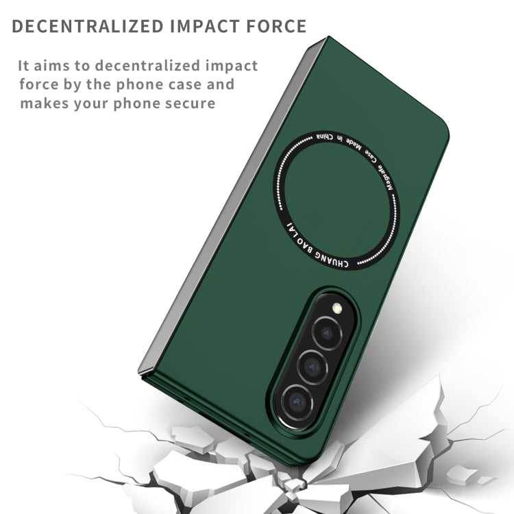 For Samsung Galaxy Z Fold4 Magsafe Magnetic Folding PC Phone Case(Green)