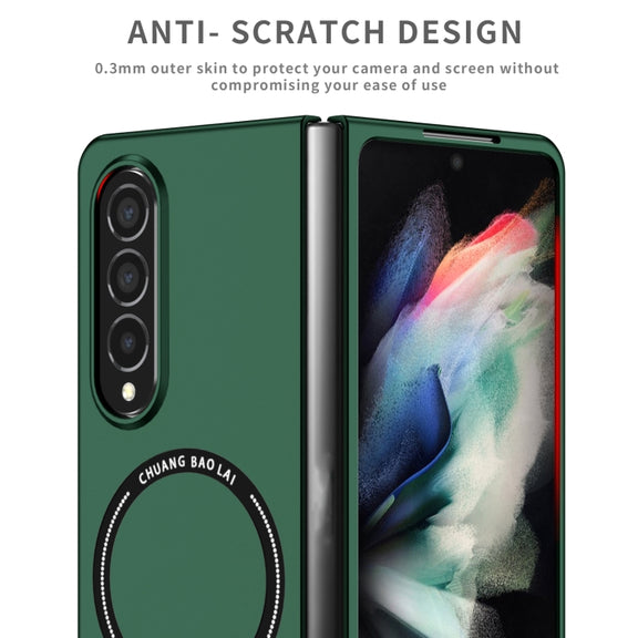 For Samsung Galaxy Z Fold4 Magsafe Magnetic Folding PC Phone Case(Green)