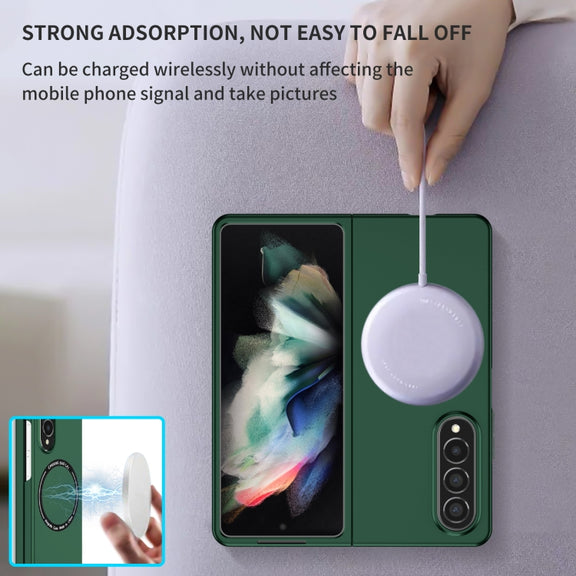 For Samsung Galaxy Z Fold4 Magsafe Magnetic Folding PC Phone Case(Green)