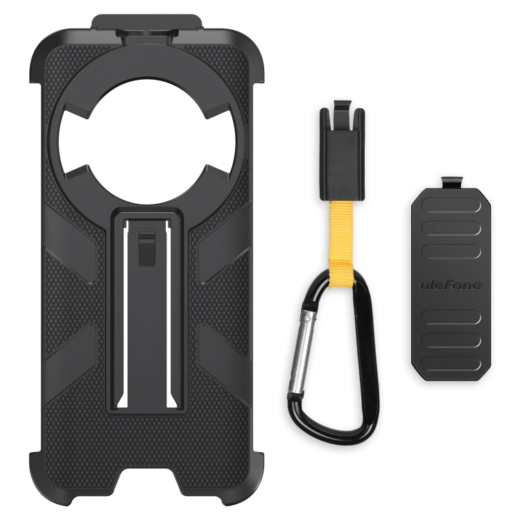 For Ulefone Power Armor 16 Pro / Power Armor 16S Ulefone Back Clip Phone Case with Carabiner(Black)