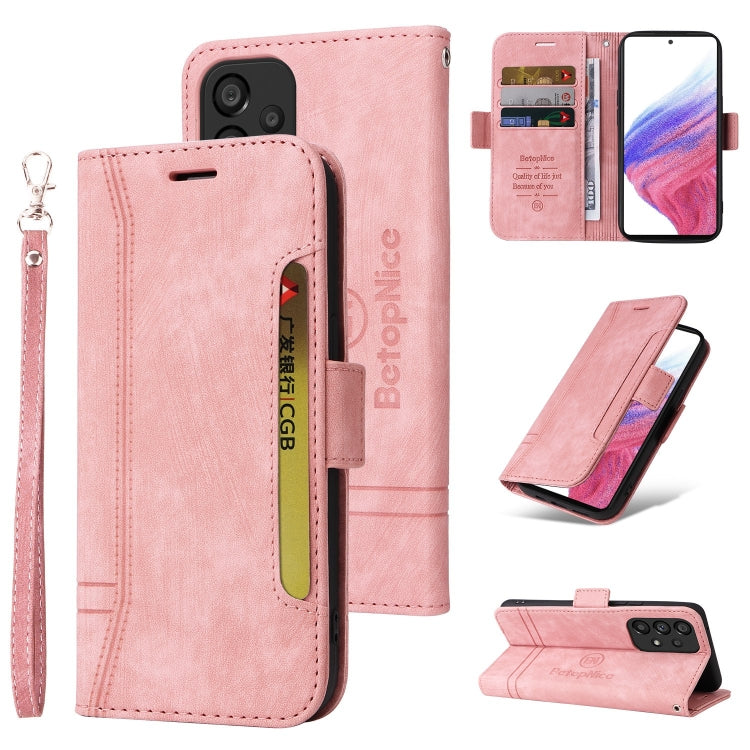 For Samsung Galaxy A53 5G BETOPNICE Dual-side Buckle Leather Phone Case(Pink)