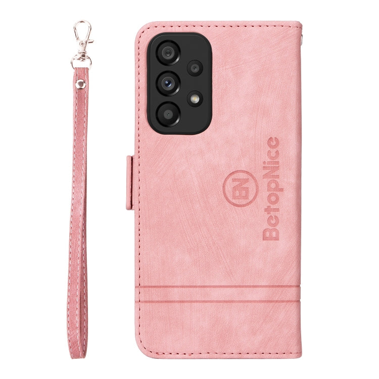 For Samsung Galaxy A53 5G BETOPNICE Dual-side Buckle Leather Phone Case(Pink)