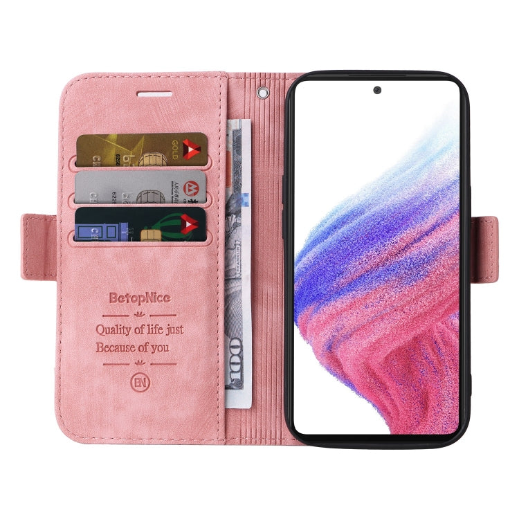 For Samsung Galaxy A53 5G BETOPNICE Dual-side Buckle Leather Phone Case(Pink)