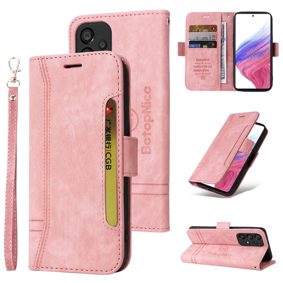 For Samsung Galaxy A53 5G BETOPNICE Dual-side Buckle Leather Phone Case(Pink)