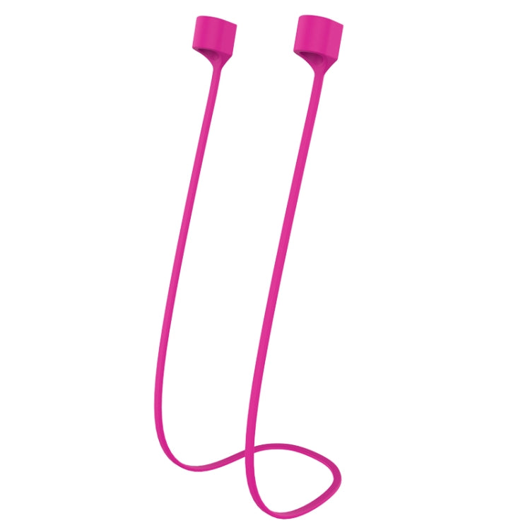 For AirPods Pro 2 Bluetooth Headset Anti-lost Rope Magnetic Silicone Lanyard(Rose Red)