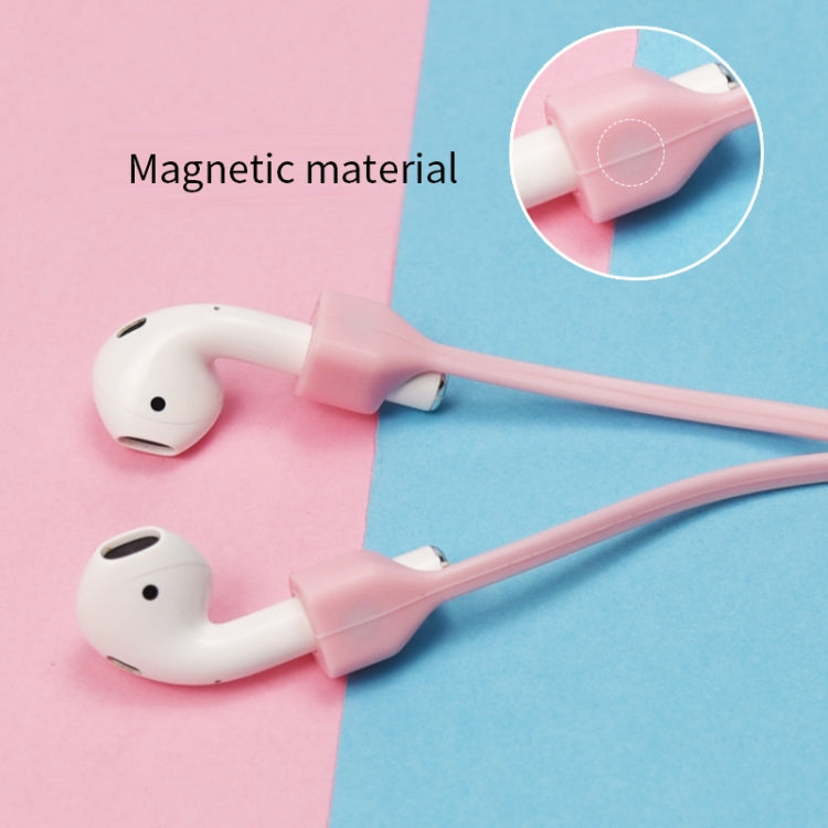 For AirPods Pro 2 Bluetooth Headset Anti-lost Rope Magnetic Silicone Lanyard(Pink)