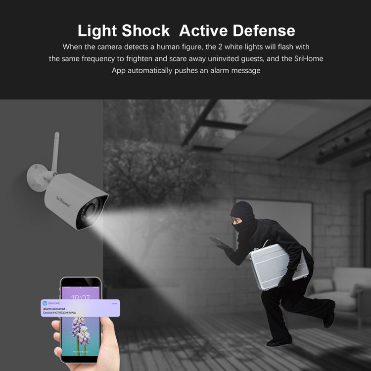 SriHome SH034C 4.0MP AI Humanoid Tracking WiFi Outdoor Surveillance Camera(AU Plug)
