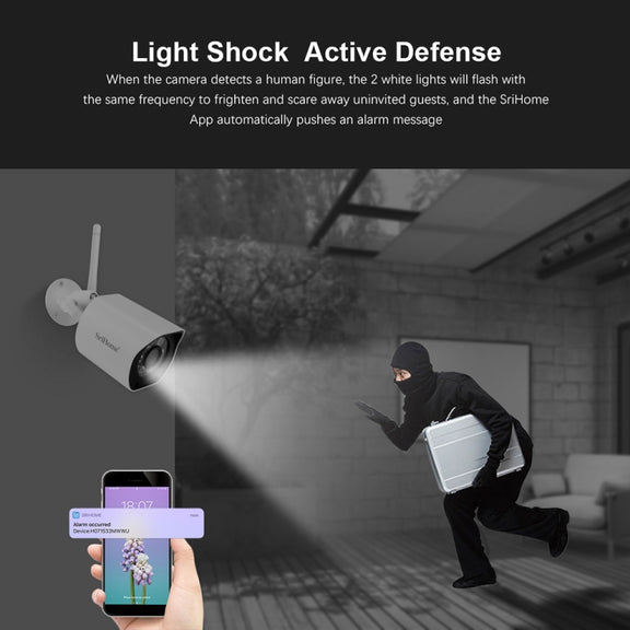 SriHome SH034C 4.0MP AI Humanoid Tracking WiFi Outdoor Surveillance Camera(AU Plug)