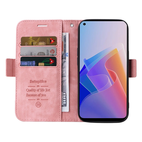 For OPPO Reno 7Z 5G BETOPNICE Dual-side Buckle Leather Phone Case(Pink)
