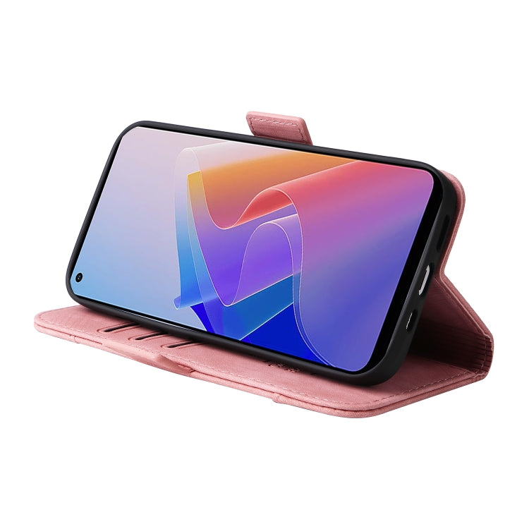 For OPPO Reno 7Z 5G BETOPNICE Dual-side Buckle Leather Phone Case(Pink)