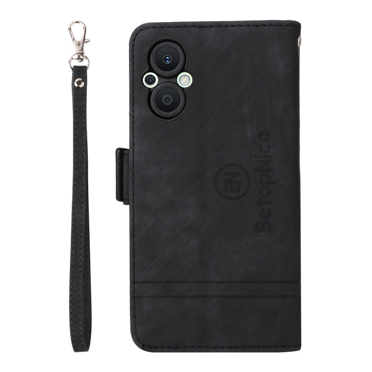 For OPPO Reno 7Z 5G BETOPNICE Dual-side Buckle Leather Phone Case(Black)