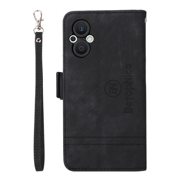 For OPPO Reno 7Z 5G BETOPNICE Dual-side Buckle Leather Phone Case(Black)