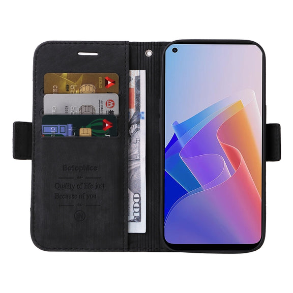 For OPPO Reno 7Z 5G BETOPNICE Dual-side Buckle Leather Phone Case(Black)