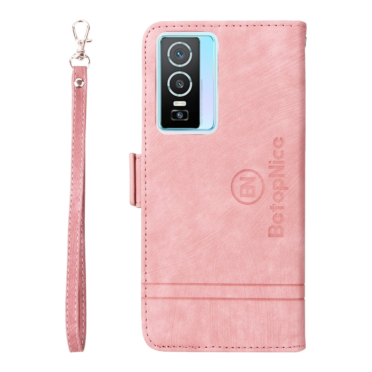 For vivo Y76 5G BETOPNICE Dual-side Buckle Leather Phone Case(Pink)