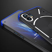 For Nothing Phone 1 GKK Three Stage Splicing Full Coverage PC Phone Case(Black Blue)