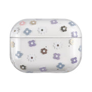 For AirPods Pro 2 Bronzing Fruit Pattern PC Earphone Hard Protective Case(Colorful Flowers)