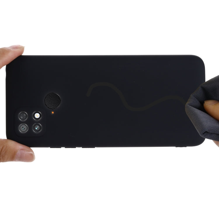 For Xiaomi Poco C40 / Redmi 10 Power / Redmi 10 India Pure Color Liquid Silicone Shockproof Phone Case(Black)