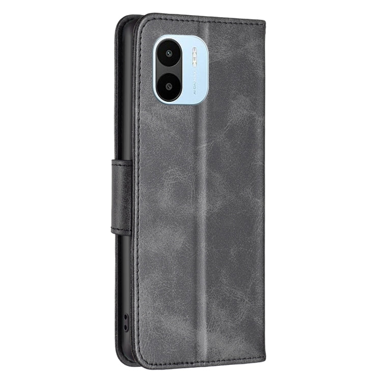 For Xiaomi Redmi A1 / A1+ Lambskin Texture Pure Color Flip Leather Phone Case(Black)