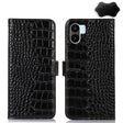 For Xiaomi Redmi A1 Crocodile Top Layer Cowhide Leather Phone Case(Black) - Xiaomi Cases by PMC TechLife | Online Shopping South Africa | PMC TechLife