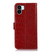 For Xiaomi Redmi A1 Crocodile Top Layer Cowhide Leather Phone Case(Red)