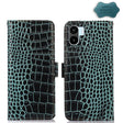 For Xiaomi Redmi A1 Crocodile Top Layer Cowhide Leather Phone Case(Green) - Xiaomi Cases by PMC TechLife | Online Shopping South Africa | PMC TechLife