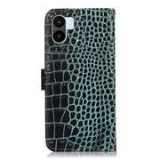 For Xiaomi Redmi A1 Crocodile Top Layer Cowhide Leather Phone Case(Green)