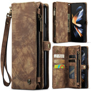 For Samsung Galaxy Z Fold4 CaseMe 008 Detachable Multifunctional Leather Phone Case(Brown)