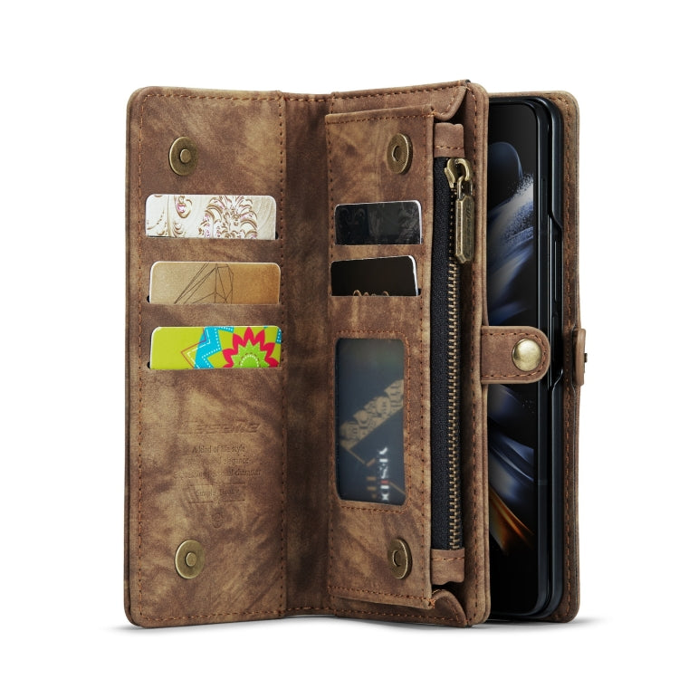 For Samsung Galaxy Z Fold4 CaseMe 008 Detachable Multifunctional Leather Phone Case(Brown)