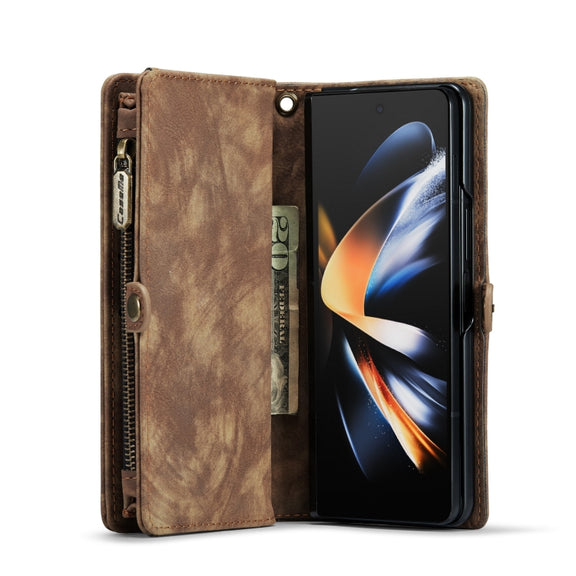 For Samsung Galaxy Z Fold4 CaseMe 008 Detachable Multifunctional Leather Phone Case(Brown)