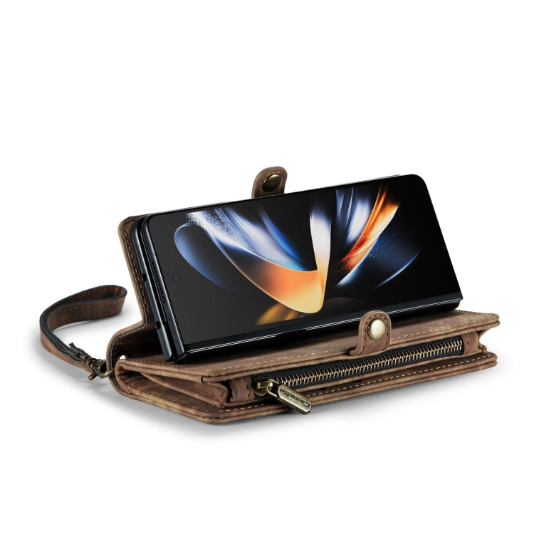 For Samsung Galaxy Z Fold4 CaseMe 008 Detachable Multifunctional Leather Phone Case(Brown)