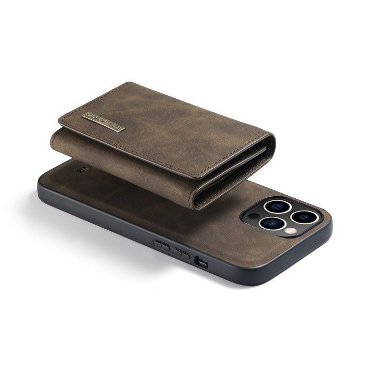For iPhone 14 Pro DG.MING M1 Series 3-Fold Multi Card Wallet Leather Case(Coffee)