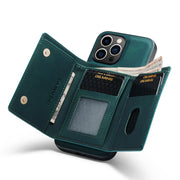For iPhone 14 Pro DG.MING M1 Series 3-Fold Multi Card Wallet Leather Case(Green)