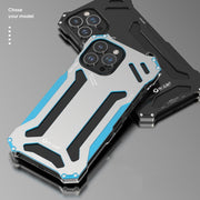 For iPhone 14 Pro Max R-JUST RJ17 Shockproof Armor Metal Phone Case(Blue)