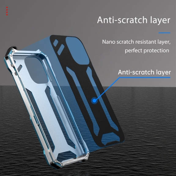 For iPhone 14 Pro Max R-JUST RJ17 Shockproof Armor Metal Phone Case(Blue)