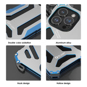 For iPhone 14 Pro Max R-JUST RJ17 Shockproof Armor Metal Phone Case(Blue)