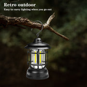 Portable Retro Hanging Lamp Lantern Camping Tent Light, Type:USB Charging(Red)