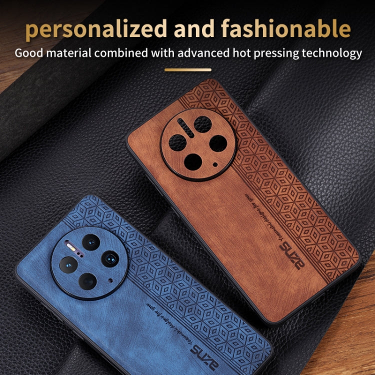 For Huawei Mate 50 Pro AZNS 3D Embossed Skin Feel Phone Case(Brown)